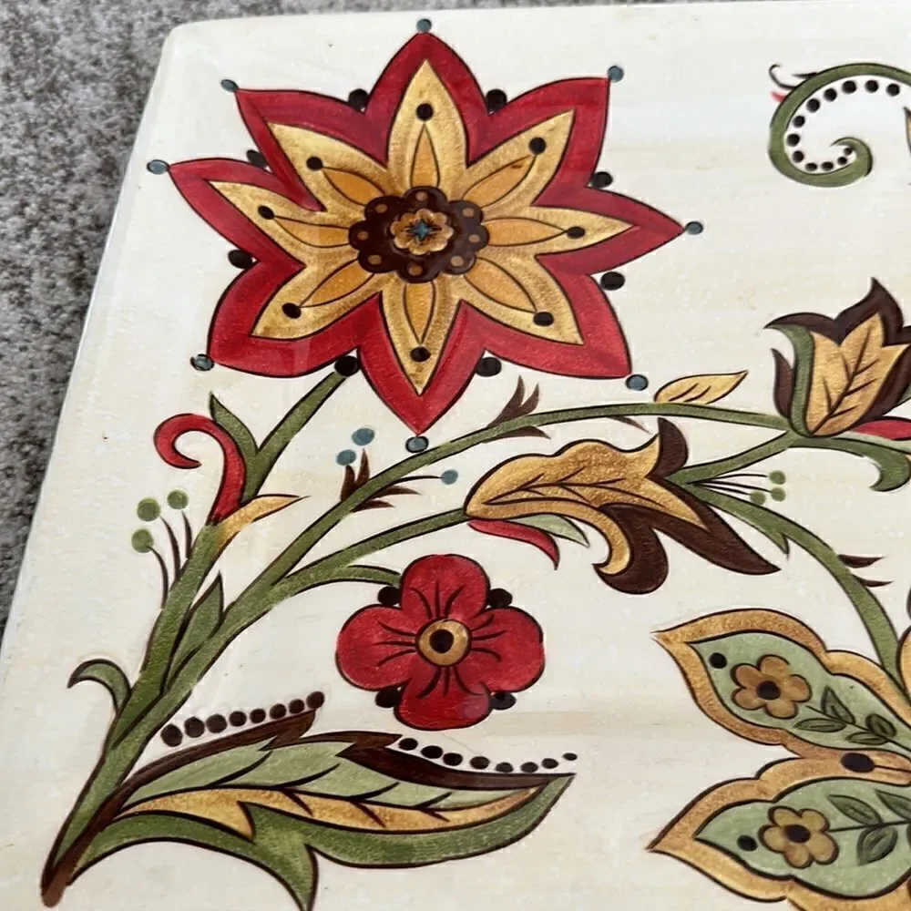 Pier 1 Floral Carynthum Decorative Tray